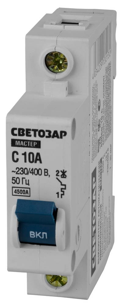 СВЕТОЗАР 1P, 10А, C, 4.5кА, автоматический выключатель (49060-10-С)