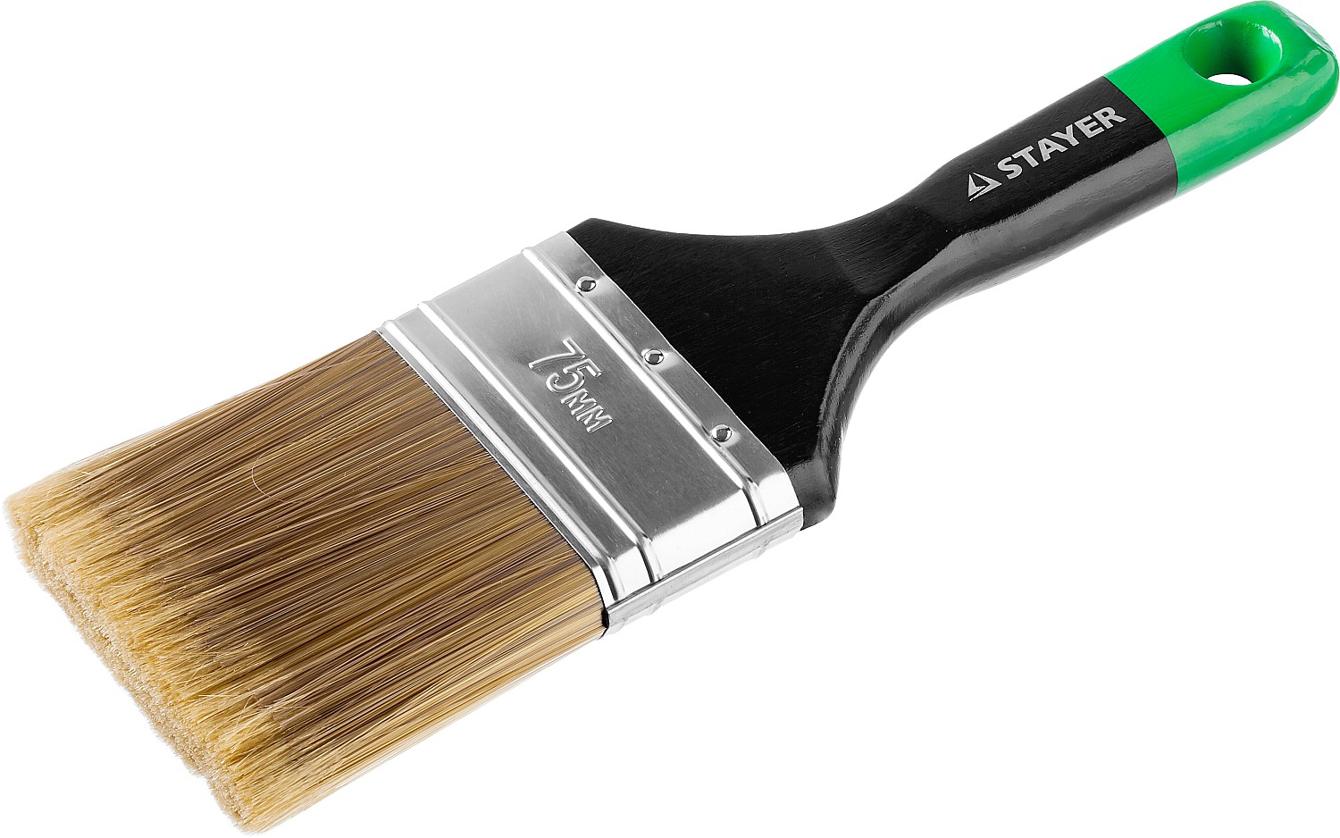 STAYER UNIVERSAL-ARTEX, 75 мм, 3″, искусственная щетина, деревянная ручка, для высокотекучих ЛКМ, плоская кисть (0106-075)