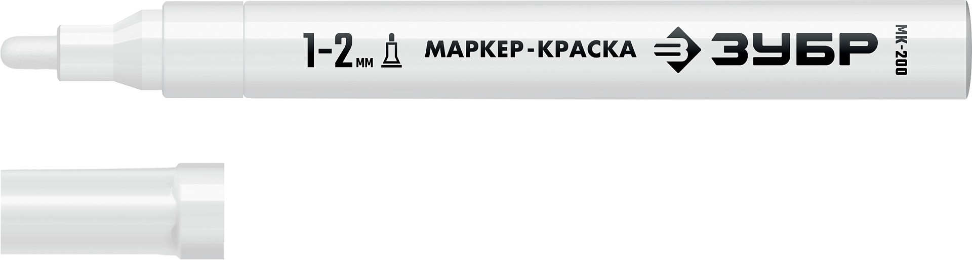 ЗУБР МК-200 белый, 1 мм маркер-краска (06326-8)